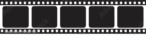 Filmstrip Icon Set with Video Frame, Cinema Reel and Vintage Movie Symbols