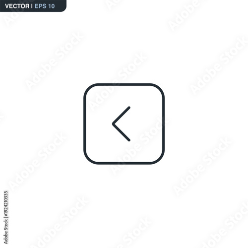 Previous Back Navigation Arrow in Rounded Square Icon