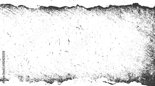 Textured black and white abstract background with distressed edges and scattered dots
