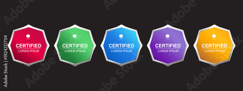 Premium Certificate Badge Hexagon Template Vector Illustration