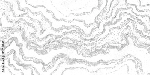 Topographic contour lines map of undulating terrain with subtle dot texture