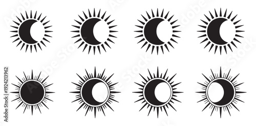 Sun Icon Set Collection. vector illustration eps 10