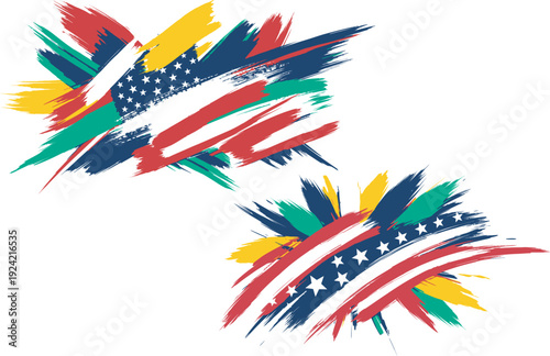 Flag day celebrations with vibrant american flags and patriotic colors