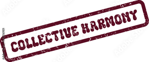 Collective Harmony Textured Rubber Stamp Mark Signifying Group Cohesion and Peace