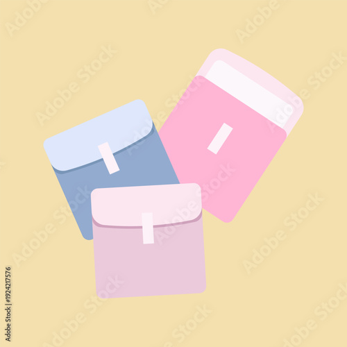 Flat Menstrual Hygiene Products and Cycle Care Icons Set