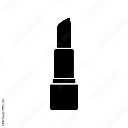 Minimalist black lipstick silhouette icon for beauty, fashion, and makeup design.