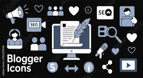 A set of blogger icons