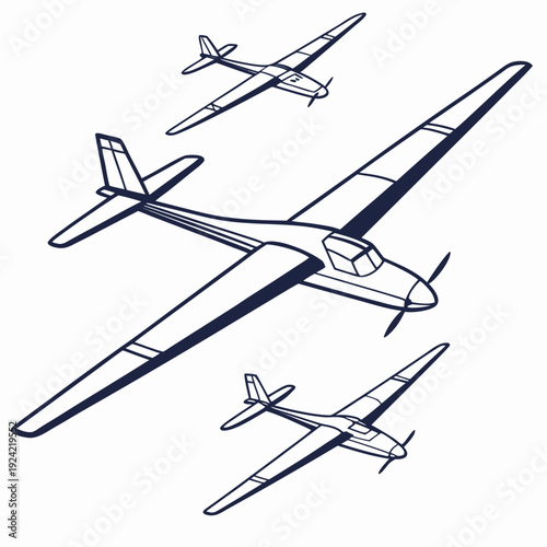 Navy blue of three tactical unmanned aerial vehicles