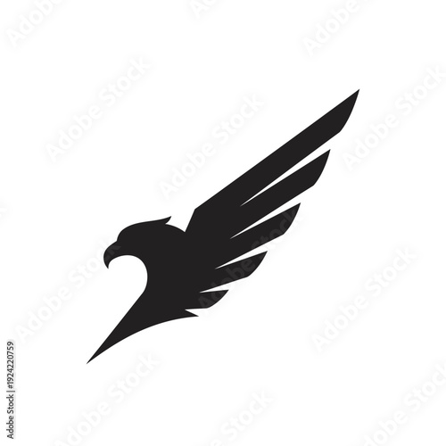 Abstract graphic of a soaring bird with spread wings symbol of freedom