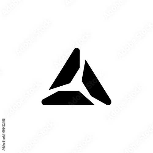 Abstract geometric triangle logo design in black on white background
