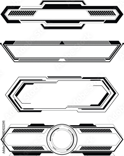 Futuristic HUD Interface Frames Set – Sci-Fi Tech Panels and Lower Third Templates