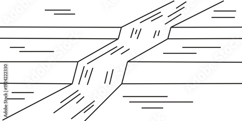 Minimal abstract river landscape with flowing water lines, clean lineart illustration, modern geometric nature background, simple monochrome design.