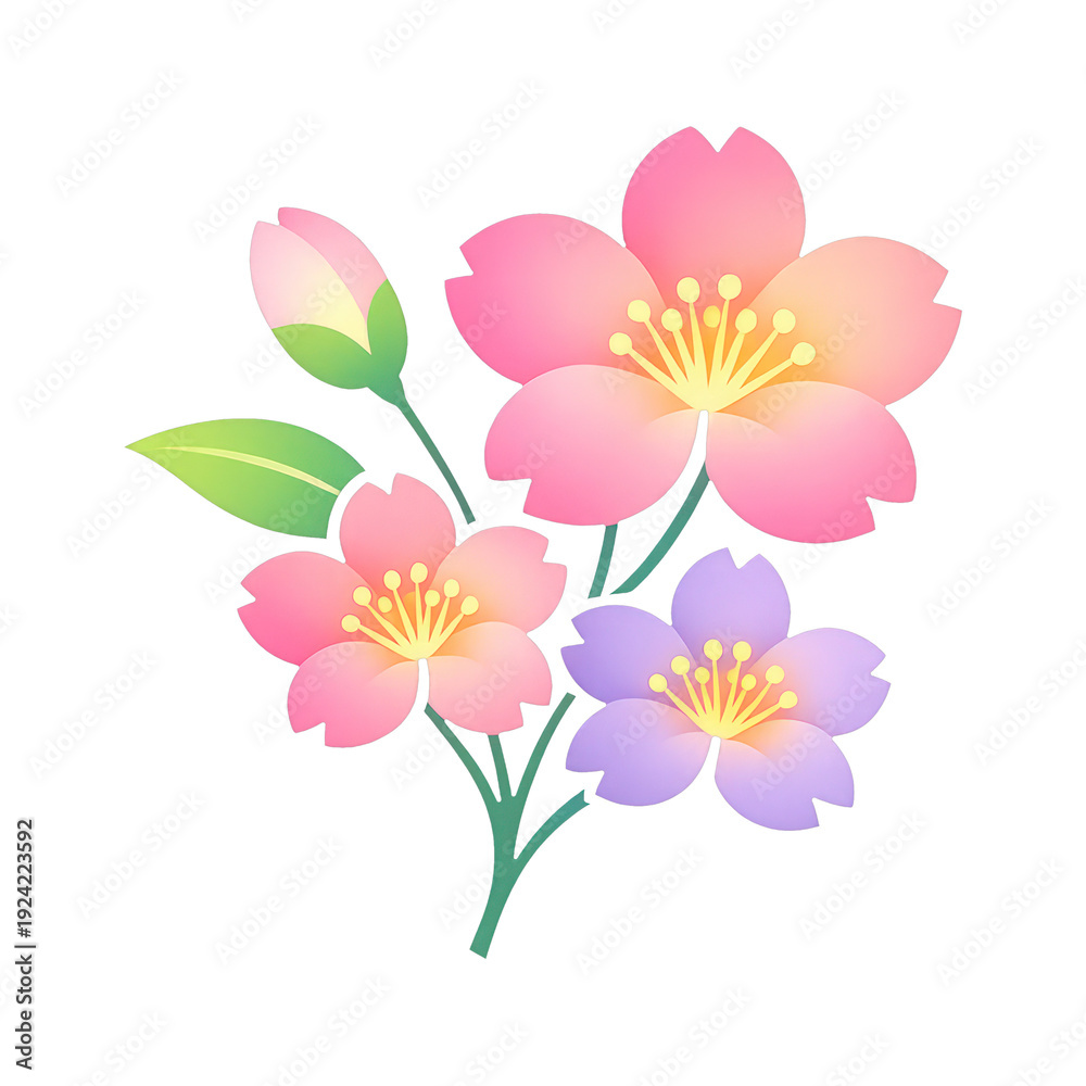 Obraz premium PNG Vibrant floral illustration PNG