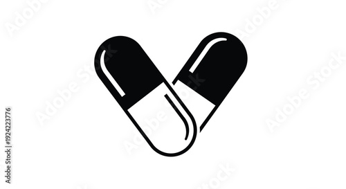 Two black and white capsules shown against a plain white background