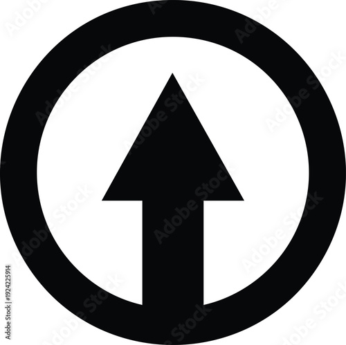 Free Download Black Upward Pointing Arrow Inside a Black Circle on a White Background - GFXLoad