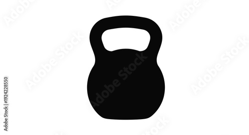 Black kettlebell design a minimalist fitness equipment silhouette