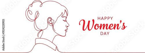 Happy Womens Day celebration with a womans face drawing  social media post idea