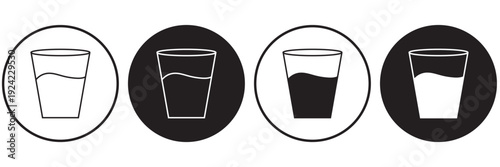 Glass of water icon Isolated flat vector in outline
