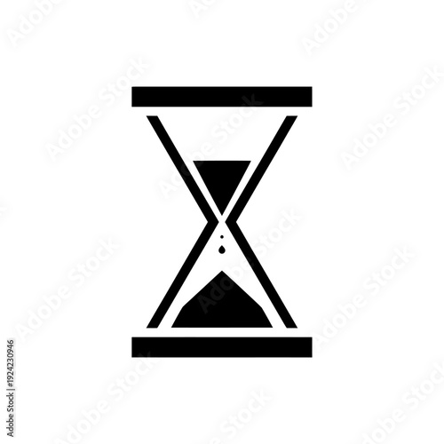 Black and white hourglass icon representing time management and deadline