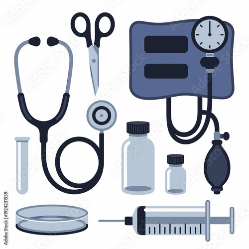 Medical Supplies and Equipment vector illustration