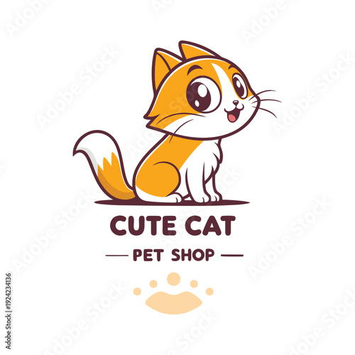 Cute cartoon vector illustration of a cat and dog character