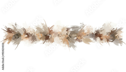 Watercolor leaves garland in shades of brown and beige.