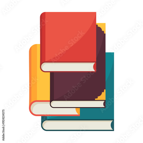 Vector books icon. Learning or education concept. Hand drawn educational symbol for book lovers. Reading, learn and receive education through books. Read more books