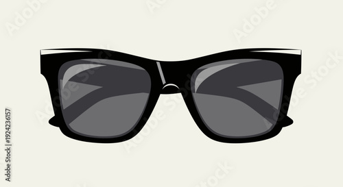 Classic Black Sunglasses with Dark Lenses on Neutral Background