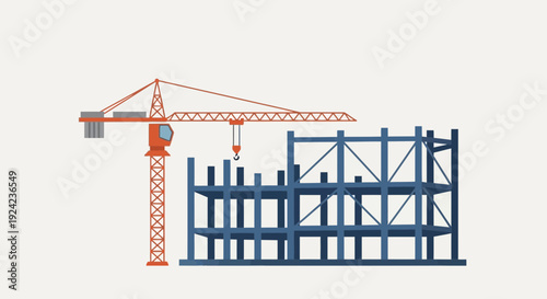 Construction Crane Building Steel Frame Structure