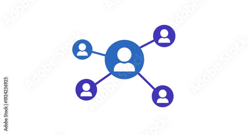 Connected people network icon