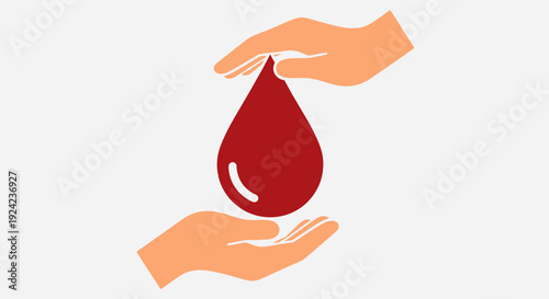 Hands Holding Blood Drop