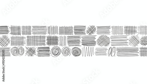 Collection of various black and white abstract geometric patterns.