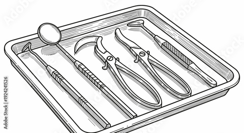Dental chair illustration medical equipment for treatment and examination