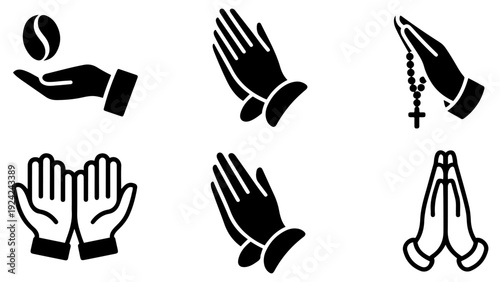 praying hands religious symbol icon