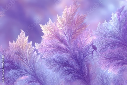 Lavender abstract seamless wallpaper featuring soft gradients and intricate leaf patterns creating a calming atmosphere for modern decor