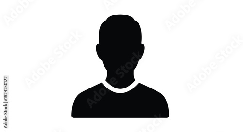 Simple black silhouette of a man s head and shoulders silhouette