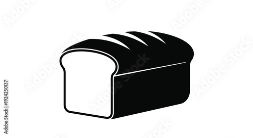 Simple black loaf of bread graphic a bold silhouette