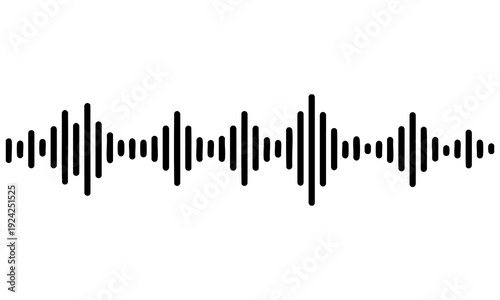 Audio Waveform Icon Sound Wave Music Equalizer Vector Isolated on White