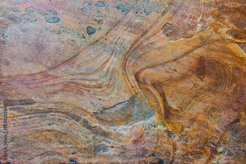 Murais de parede Abstract sandstone texture with flowing mineral layers and natural surface detai