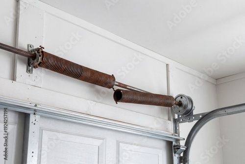 Broken torsion spring on a residential garage door