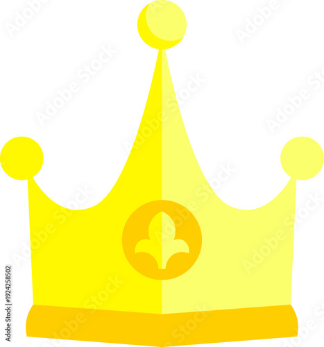 Simple Golden Royal Crown Symbol Illustration