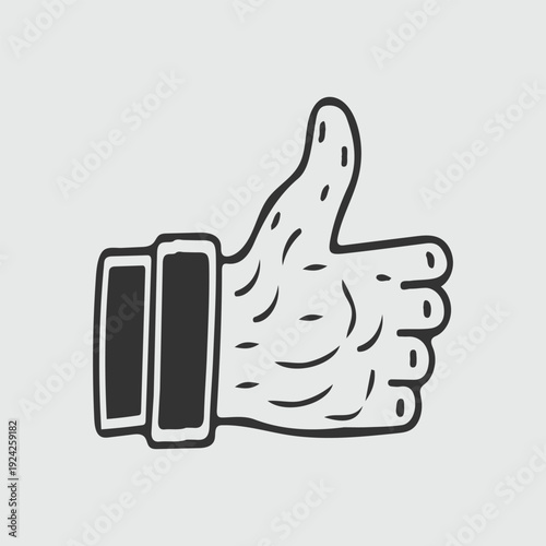 Facebook thumb up like background in flat style.	