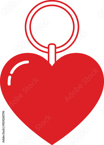 Minimalist heart keychain vector illustration featuring love symbol accessory romance gift design collection