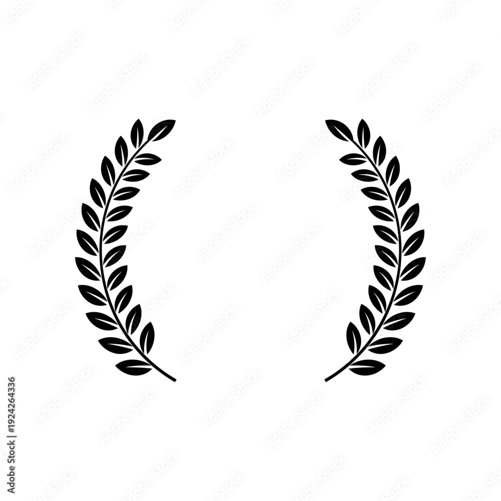 Fototapeta premium Laurel wreath branches icon