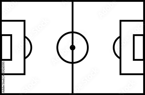 Minimal Soccer Field Diagram with Center Line and Markings