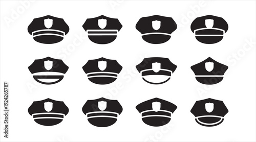 Police Uniform Headwear Symbol Bundle for Government and Enforcement Graphics
