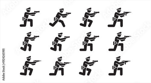 Law Enforcement Tactical Unit Black Silhouette Bundle for Defense and Security Concepts