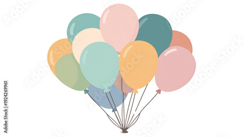 Set of balloons for party. White background. Vector illustration 