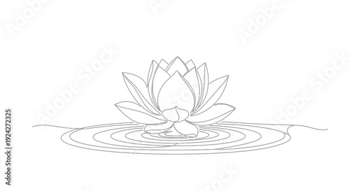 Lotus flower serenity: a simple yet elegant representation of peace and calmness in a minimalistic art form