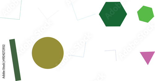 Vibrant Geometric Shapes and Crisp Lines, Modern Abstract Design Elements for Backgrounds and Patterns.